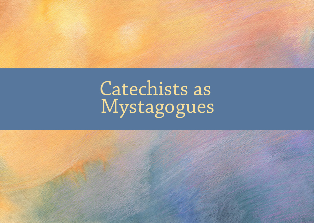 Catechists as Mystagogues - text over watercolor background by Sergey Ryumin/Moment/Getty Images